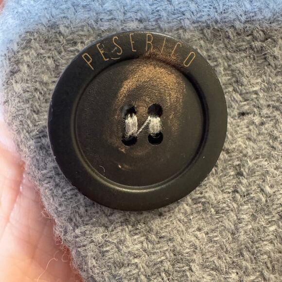 Peserico Single-Breasted Wool Silk Cashmere Blend Knit Sleeve Blazer Grey 44IT - Picture 8 of 12